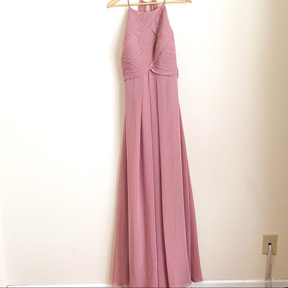 AZAZIE Long Flowy Pleated Chest Bridesmaid Dress - Picture 3 of 15